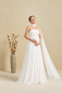 Preview: Trägerloses Umstandsbrautkleid aus Chiffon mit Empire-Taille und Schal